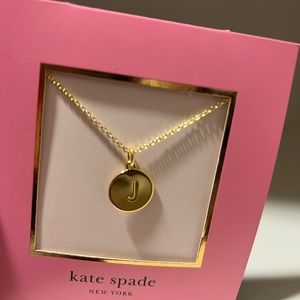NWT Kate Spade “J” gold necklace